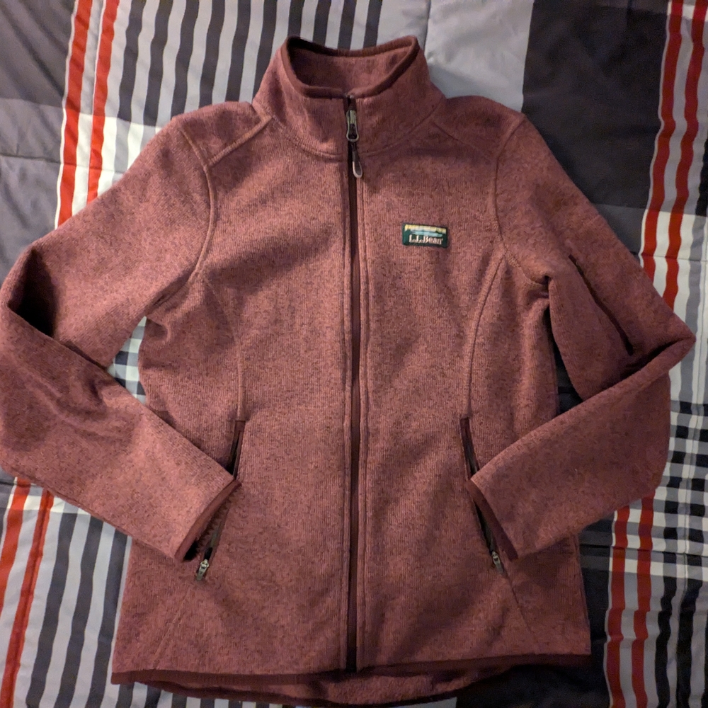 L.L.Bean Maroon Full-Zip Jacket